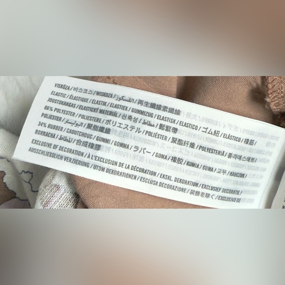 NWT A&F light brown floral print Halter Linen-Blend Mini Dress - Picture 11 of 12